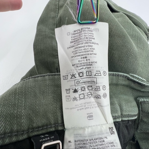 G-Star Raw 3301 Green Slim Cuffed Hem Denim Jean Shorts Size 29 Men's - Picture 7 of 8